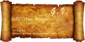 Göller Vince névjegykártya